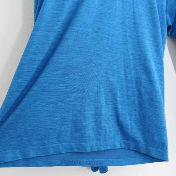 Lululemon Metal Vent Tech Long Sleeve Blue Mesh Silverescent V-Stitch Size Large - Picture 5 of 8